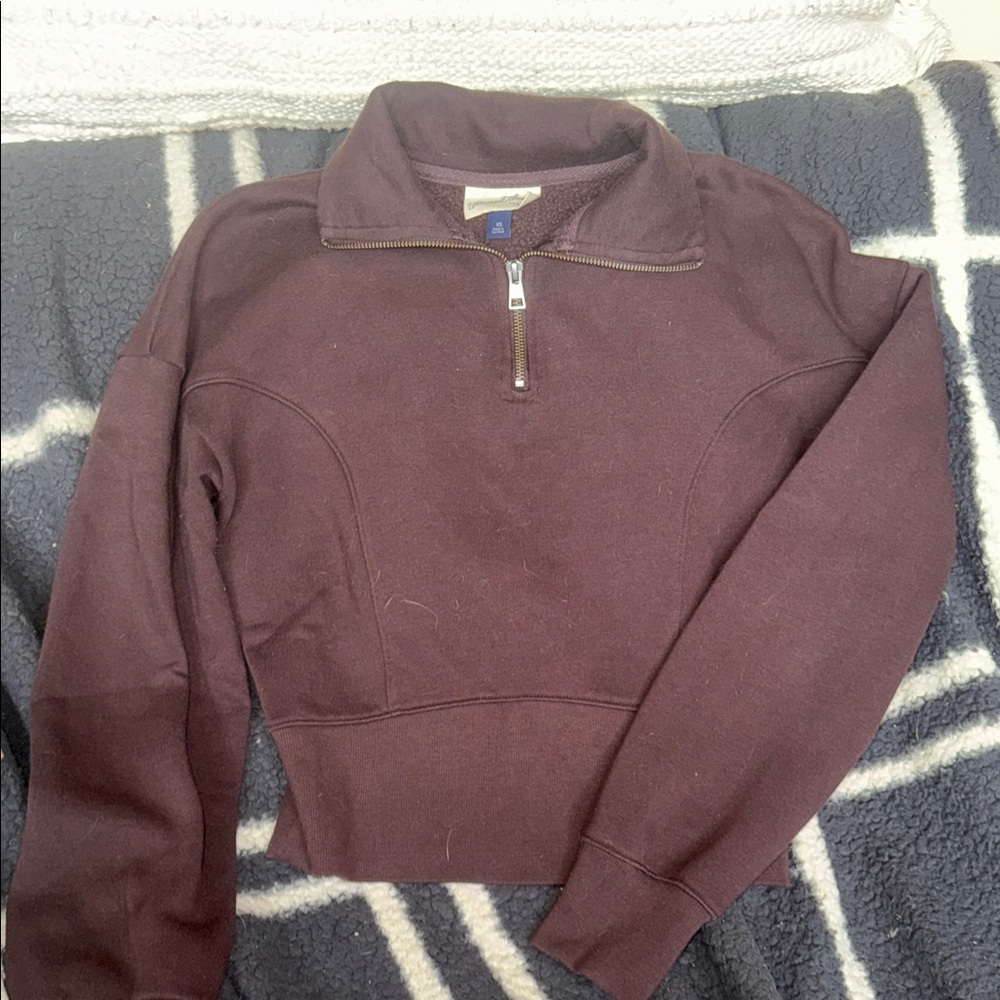 Universal Thread Chocolate Brown Quarter-Zip Pullover